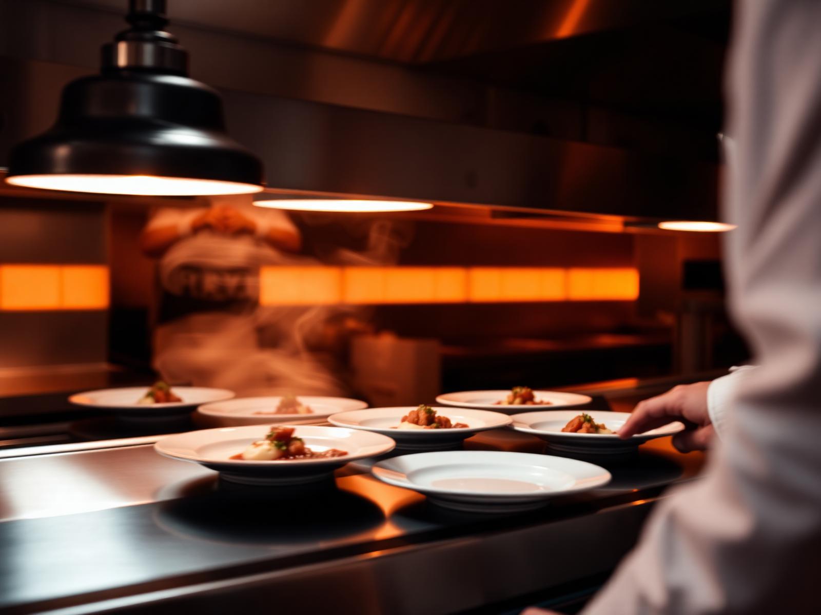 Chef plating at the pass